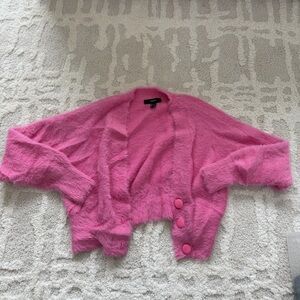 Forever 21 pink fuzzy cardigan